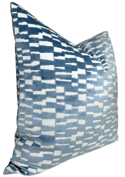 Mod Velvet Pillow in Marine Blue