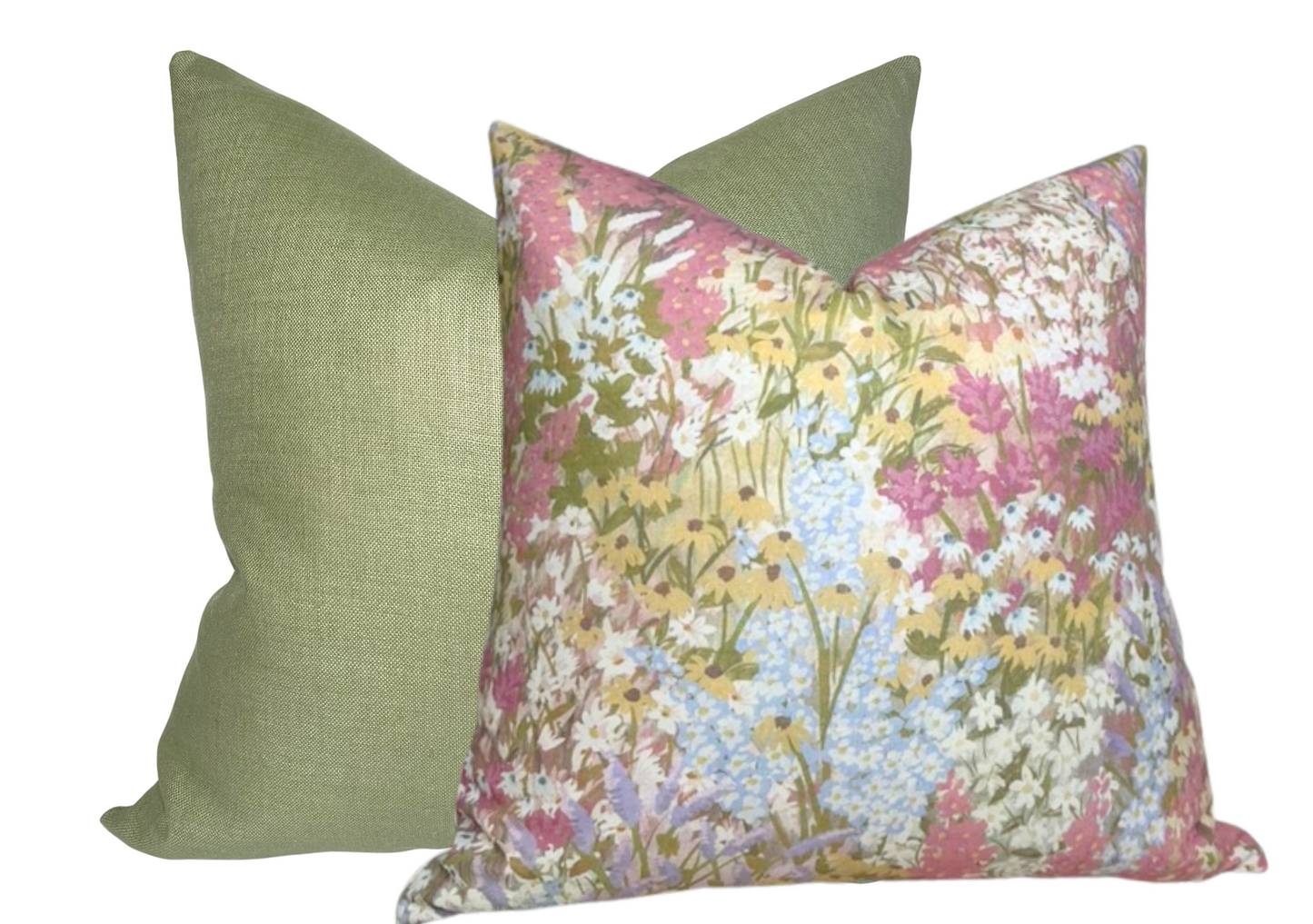 Fleur Linen Pillow in Blush