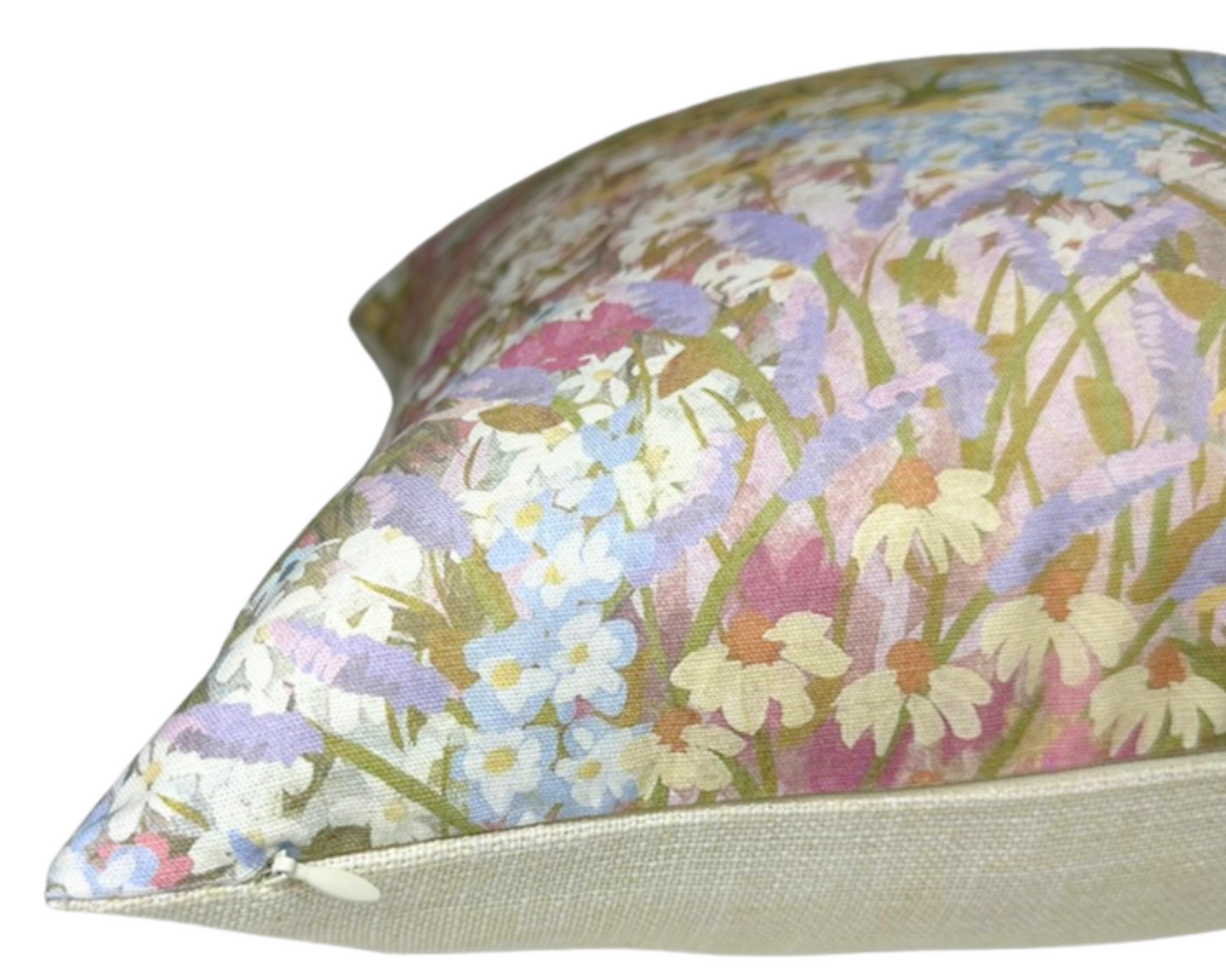 Fleur Linen Pillow in Blush