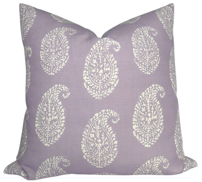 Kashmir Paisley Pillow in Lilac Purple