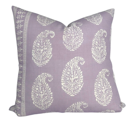 Kashmir Paisley Pillow in Lilac Purple