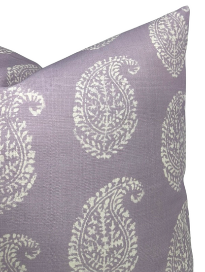 Kashmir Paisley Pillow in Lilac Purple