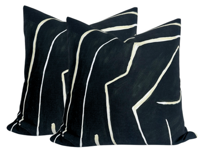 Graffito Pillow in Onyx Beige
