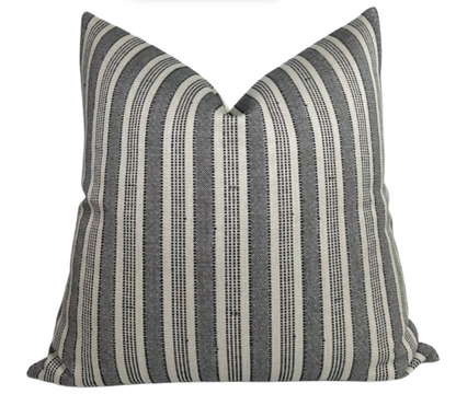 Amida Pillow in Charcoal on Natural