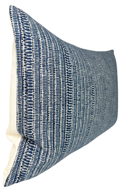 Saqqara Woven Pillow in Pacific Blue