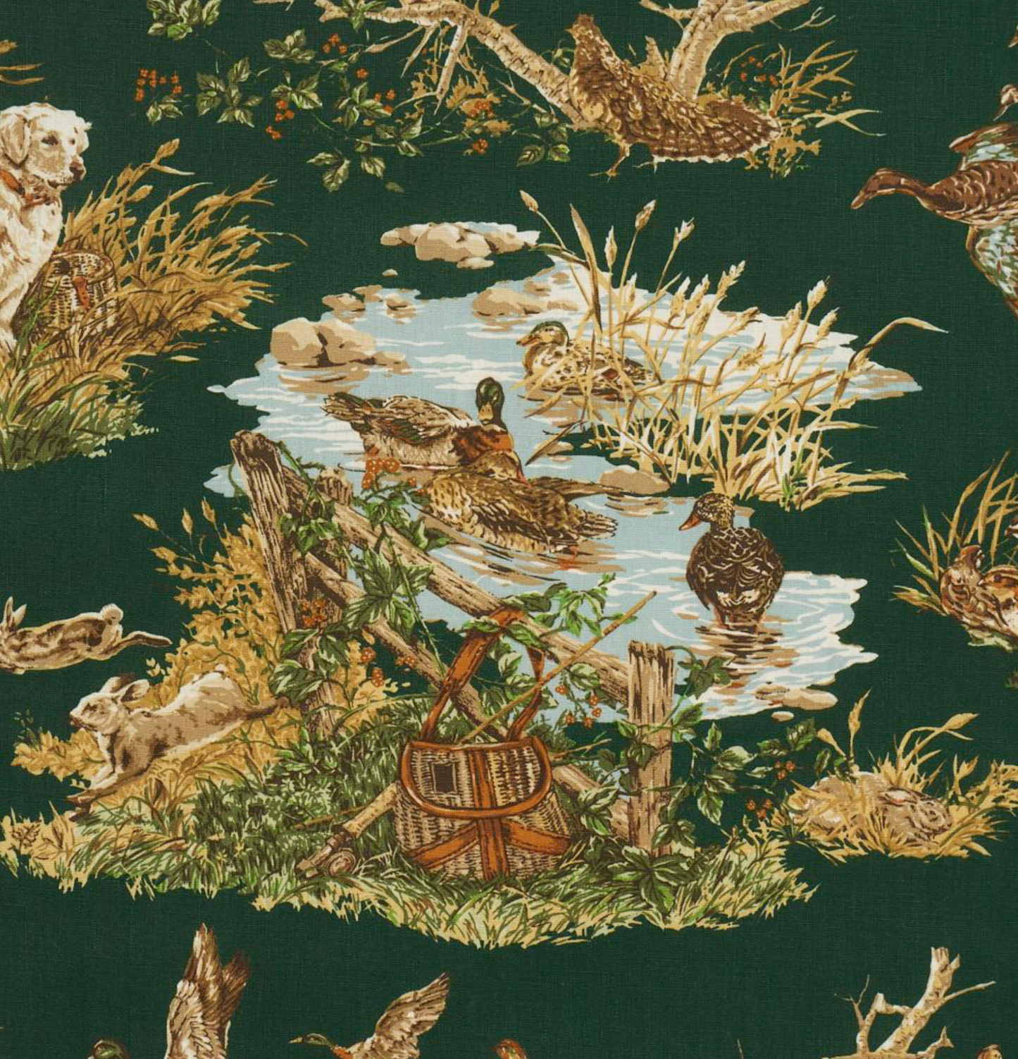 Dog and Duck Pillow in Verdant
