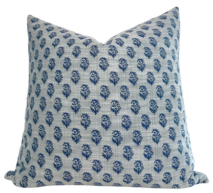 Rajmata Woven Pillow in Blue, Indoor/Outdoor Pillows