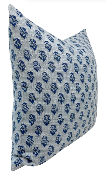 Rajmata Woven Pillow in Blue, Indoor/Outdoor Pillows