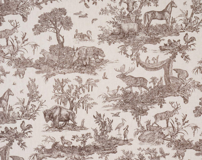 Western Toile Pillow in Sepia Brown