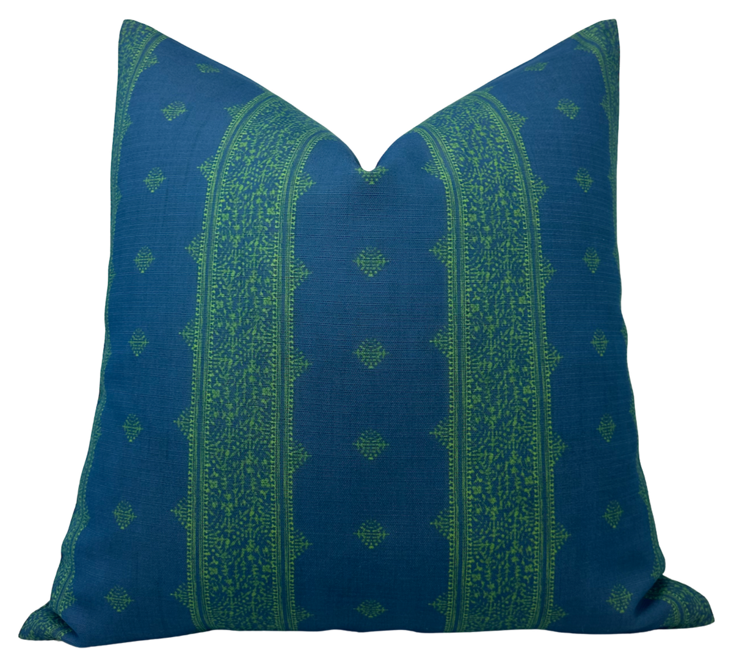 Fez Pillow in Green Indigo, Indoor Outdoor Pillow