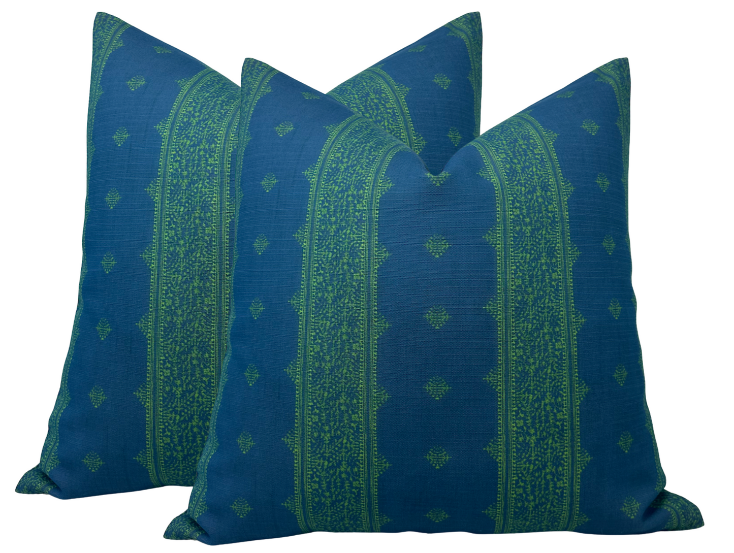 Fez Pillow in Green Indigo, Indoor Outdoor Pillow