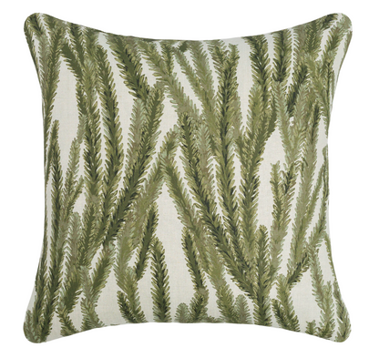 Nori Floral Pillow in Moss Green