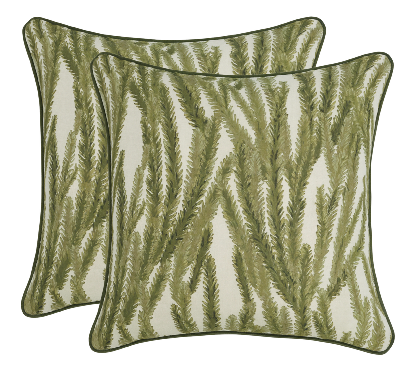 Nori Floral Pillow in Moss Green