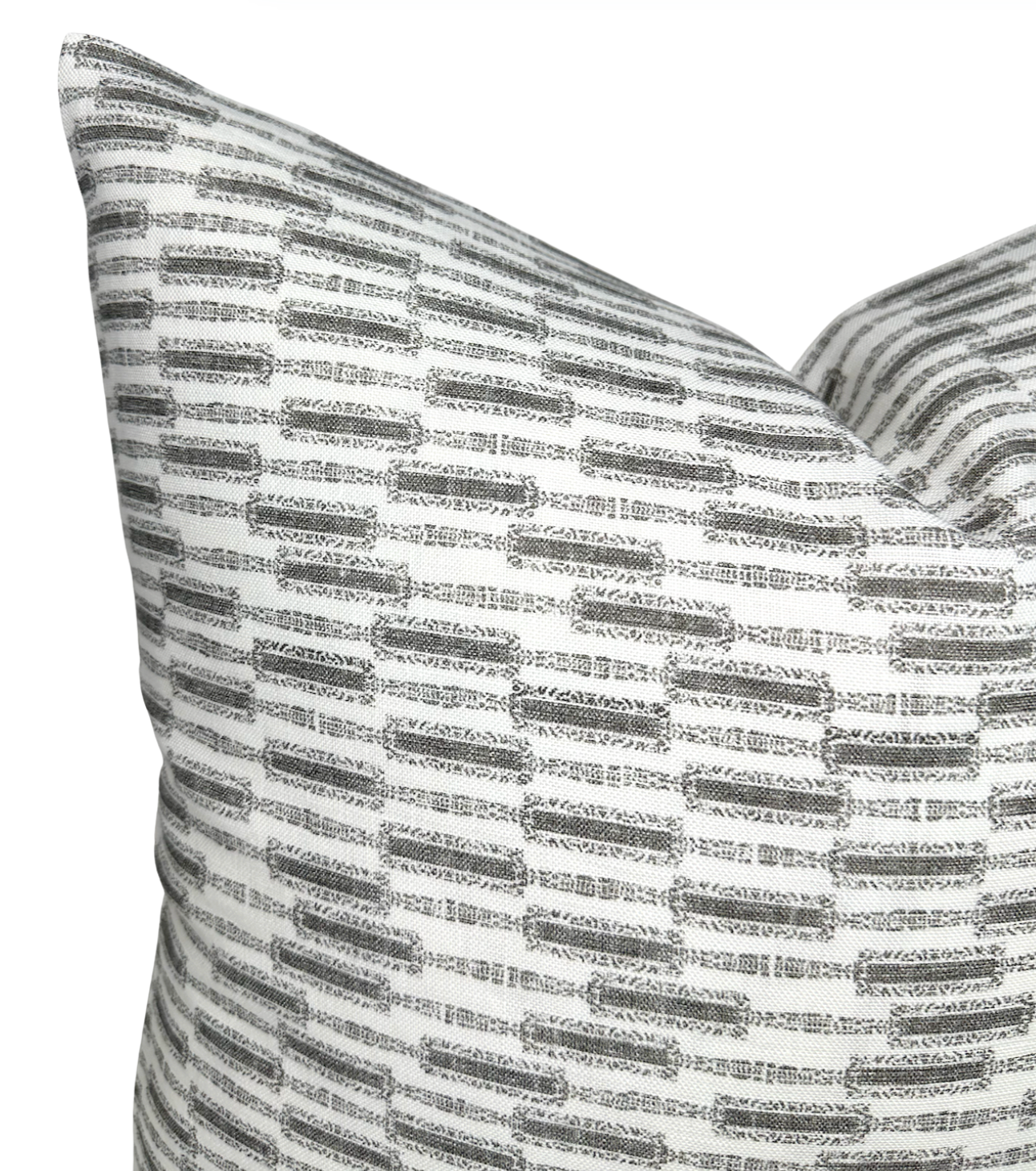 Lacuna Pillow in Kohl on Ivory