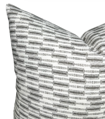Lacuna Pillow in Kohl on Ivory