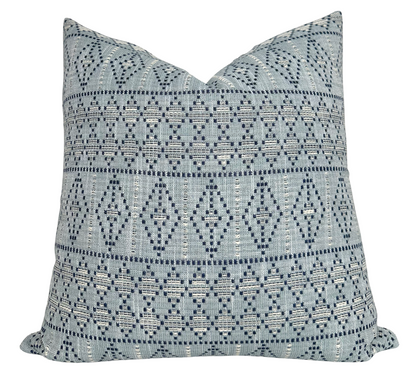 Souk Woven Pillow in Indigo Sky