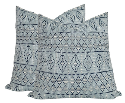 Souk Woven Pillow in Indigo Sky