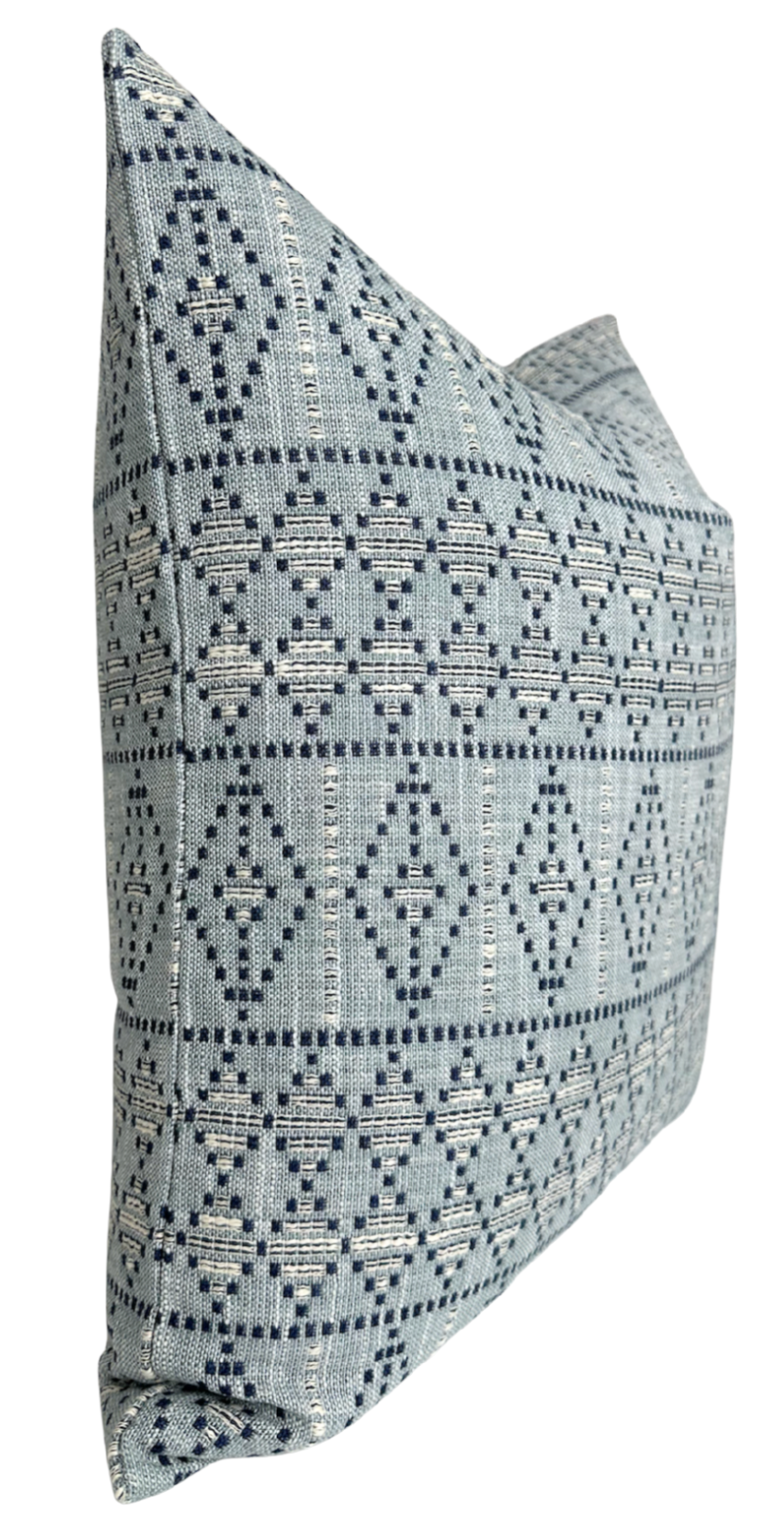 Souk Woven Pillow in Indigo Sky