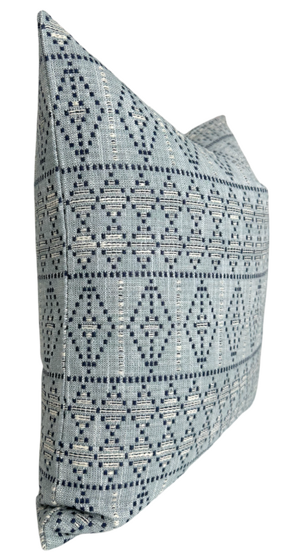 Souk Woven Pillow in Indigo Sky