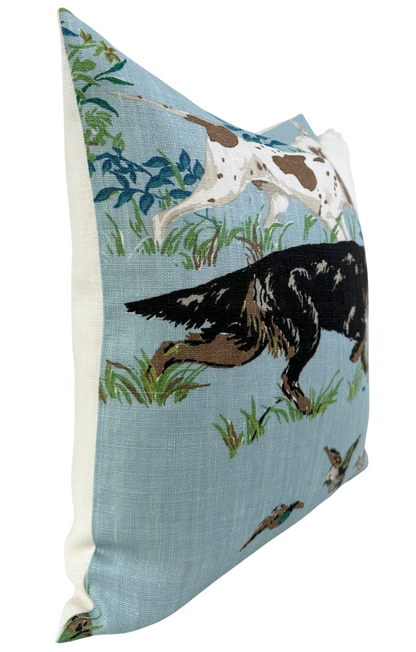 Pointers Pillow in Sky Blue