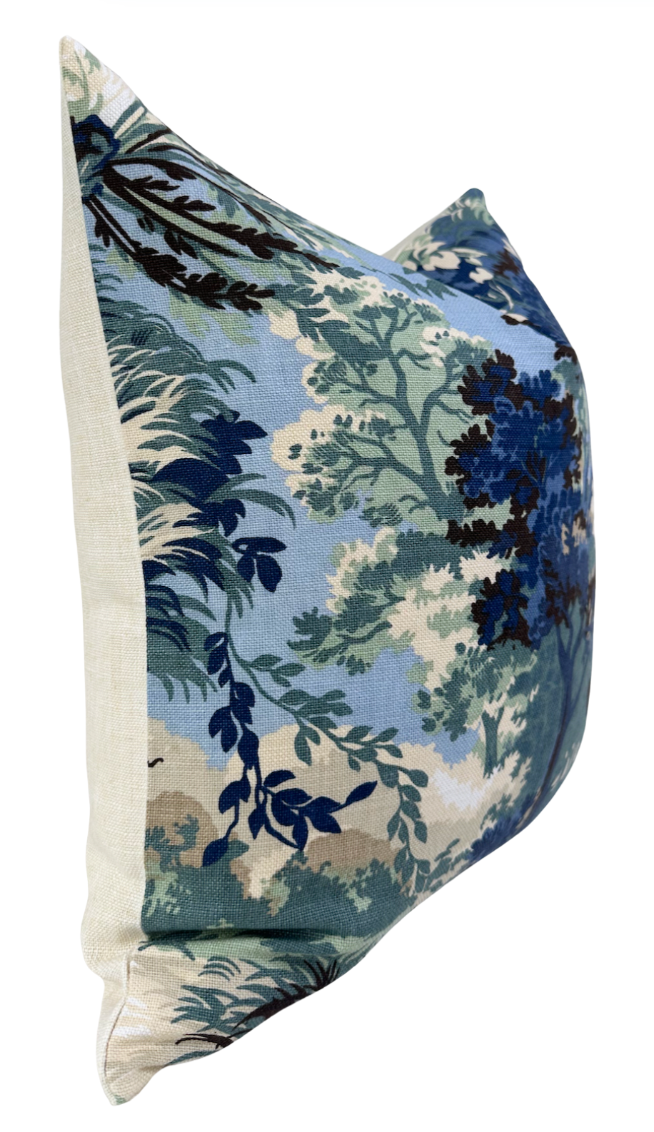 Lincoln Toile Pillow in Navy and Green