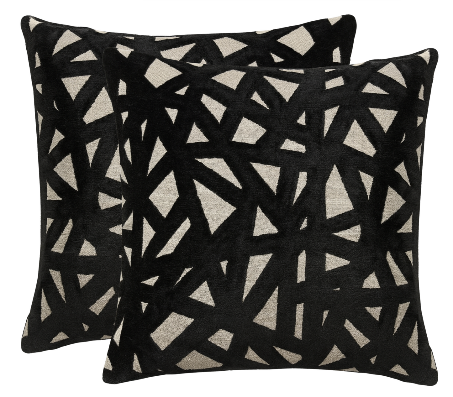 Abstract Velvet Pillow in Black