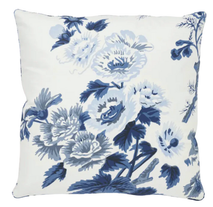 Pyne Hollyhock Pillow in Indigo Blue