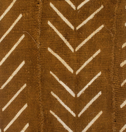 Chevron Print Mudcloth Pillow in Brown