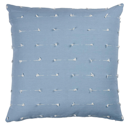 Teton Embroidered Pillow in Sky Blue