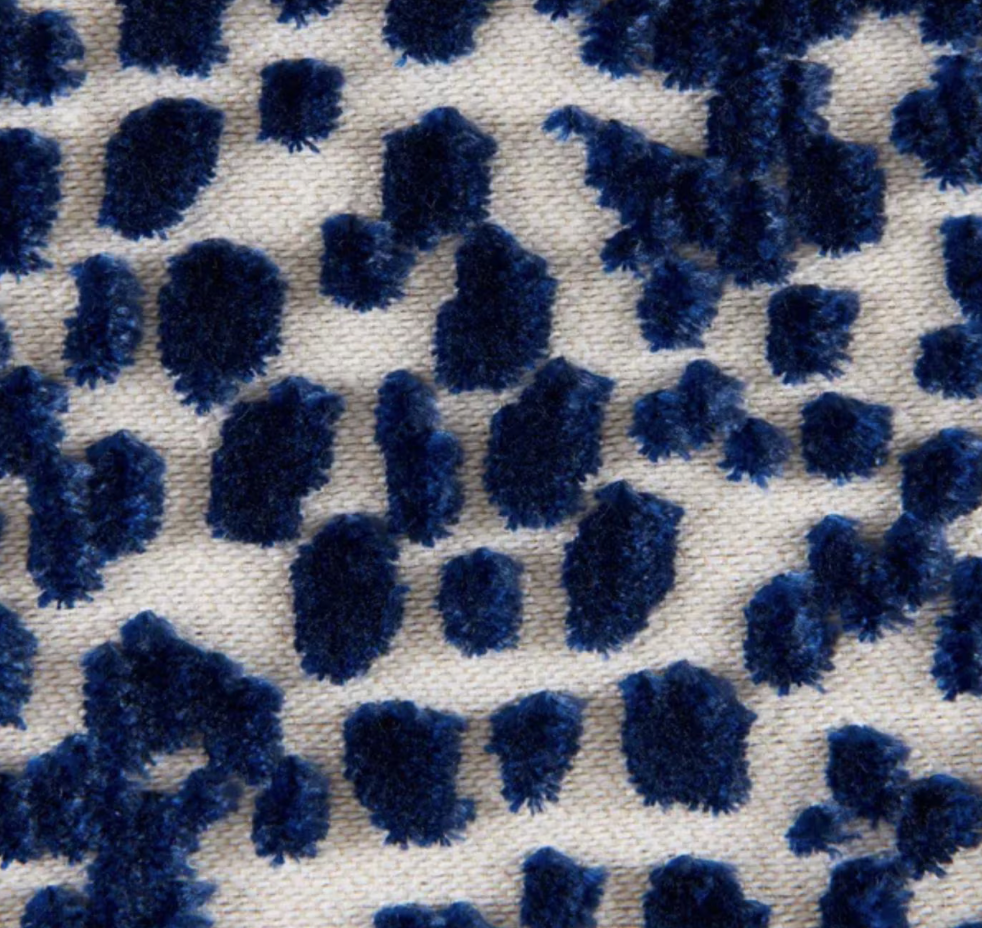 Les Touches Velvet Pillow in Blue