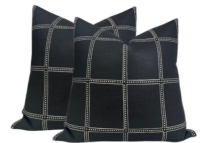 Postage Pillow in Black