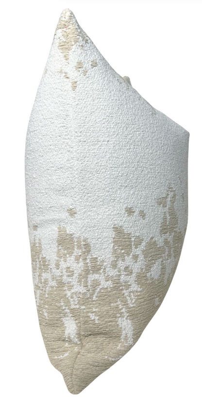 Dappled Stripe Pillow in Oyster, Indoor Outdoor Pillow