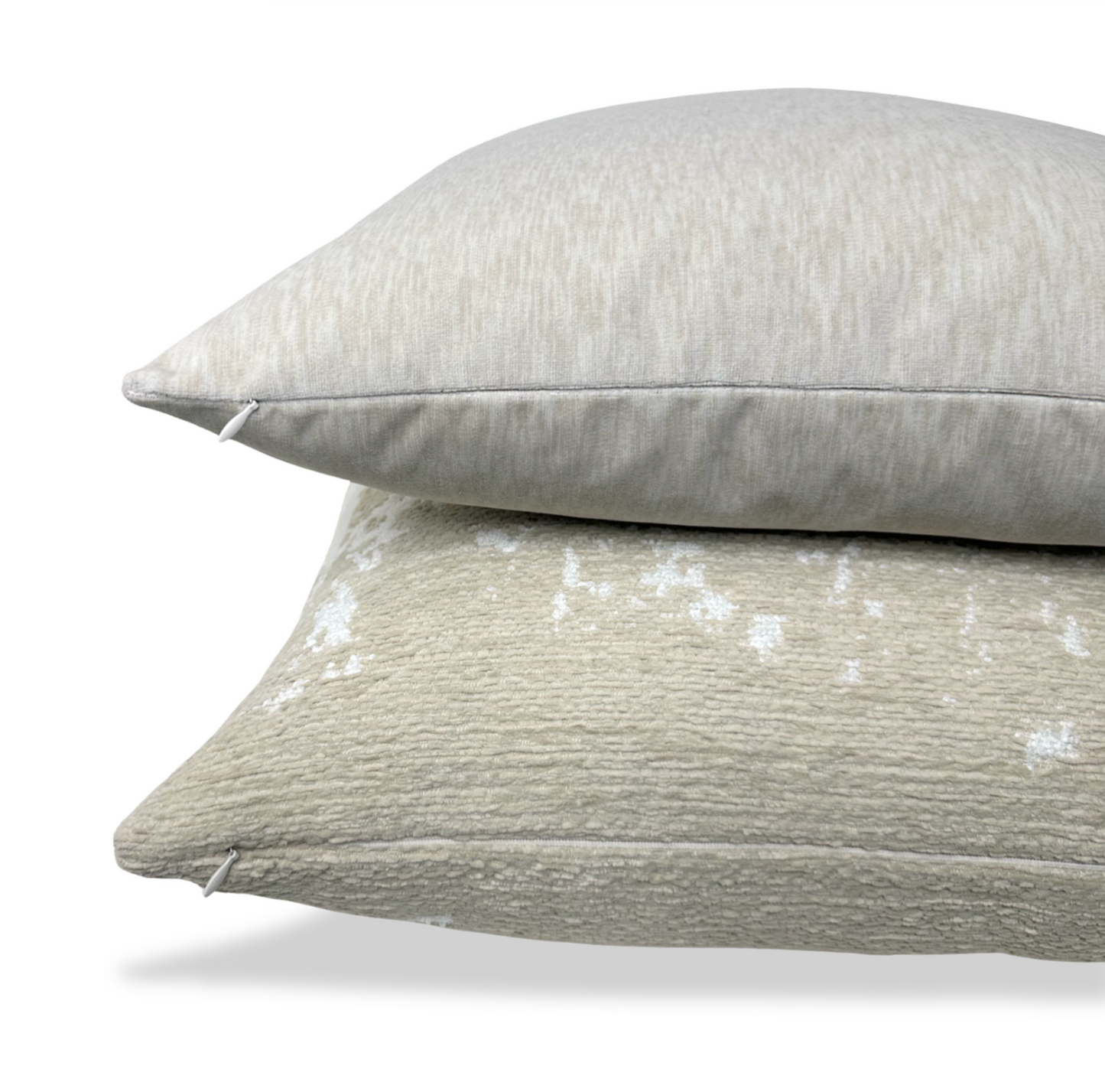 Dappled Stripe Pillow in Oyster, Indoor Outdoor Pillow