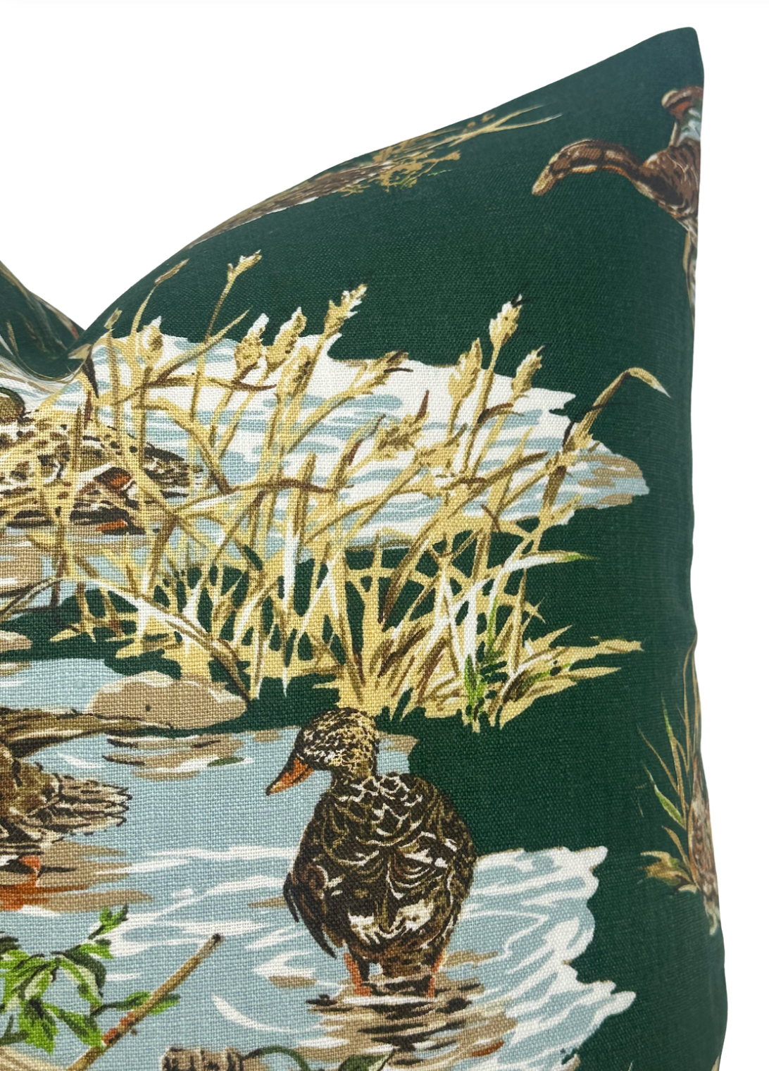 Dog and Duck Pillow in Verdant