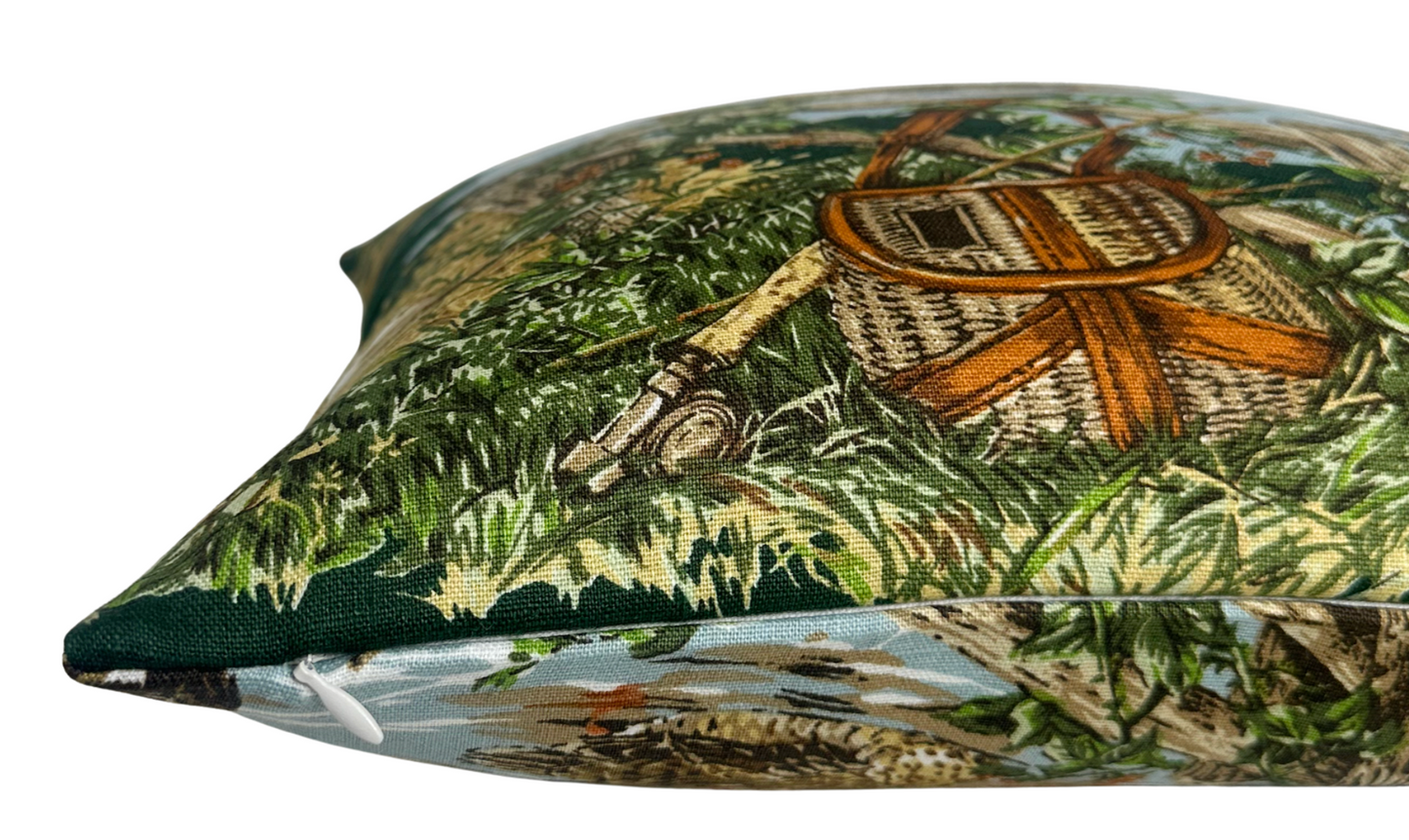 Dog and Duck Pillow in Verdant