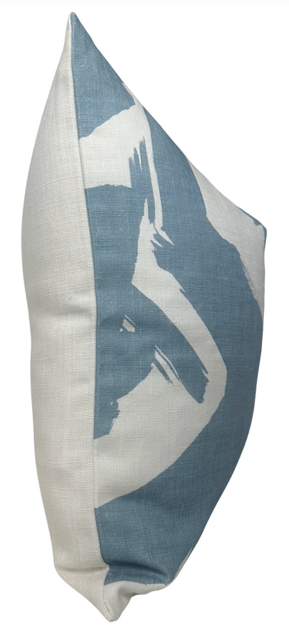 Bold Lines Linen Pillow in Sky
