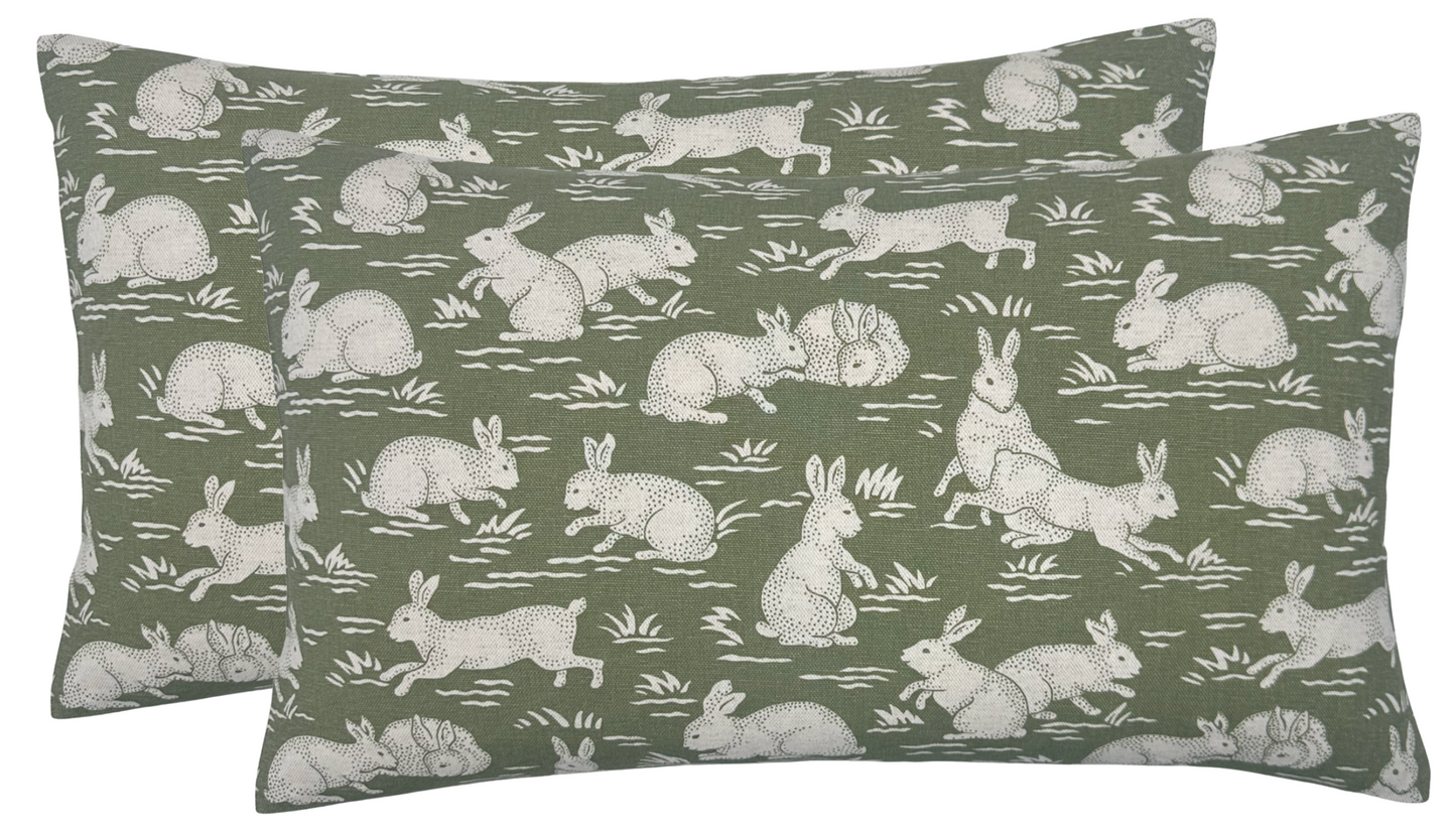 Cottontails Pillow in Sage Green