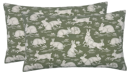 Cottontails Pillow in Sage Green