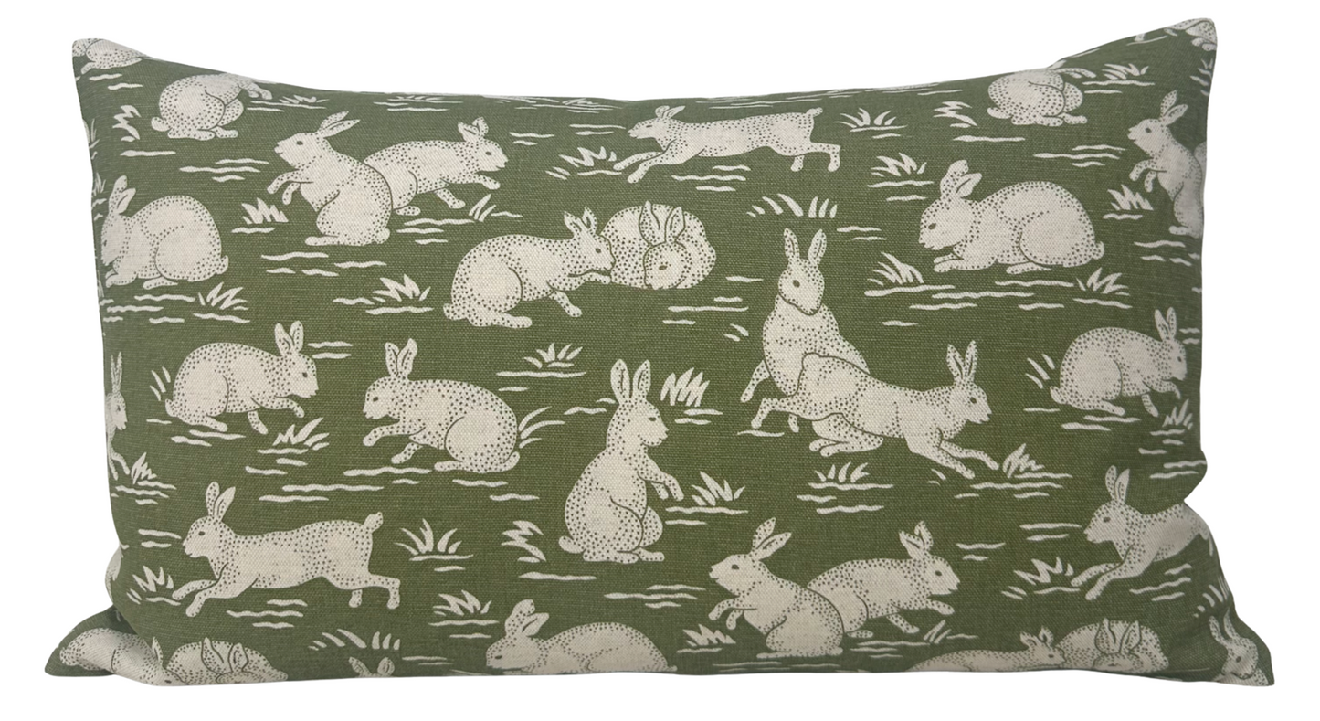 Cottontails Pillow in Sage Green