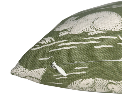 Cottontails Pillow in Sage Green