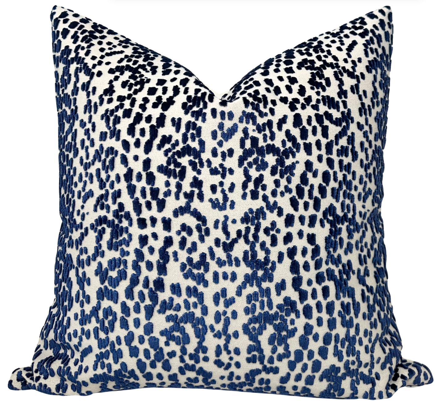 Les Touches Velvet Pillow in Blue