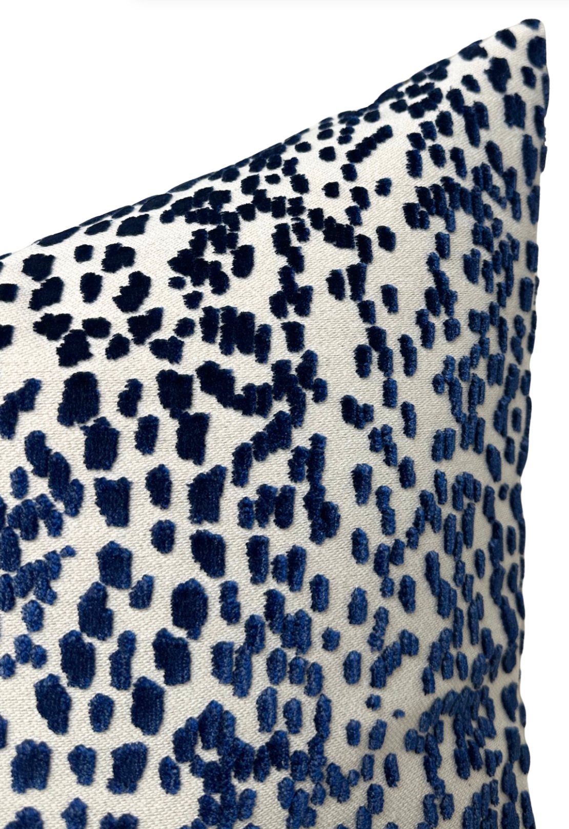 Les Touches Velvet Pillow in Blue