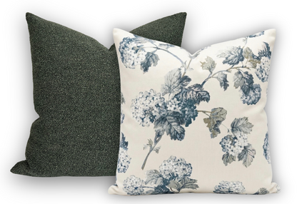 Sussex Hydrangea Pillow in Slate/Blue