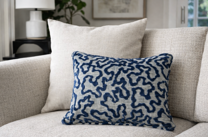 Janis Velvet Pillow in Blue