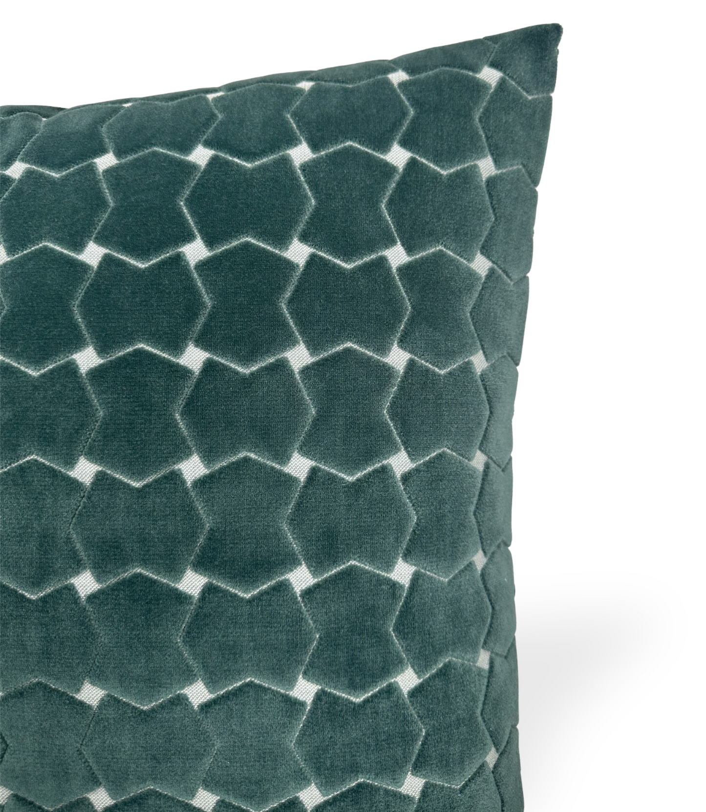 Hinge Velvet Pillow in Seafoam Green