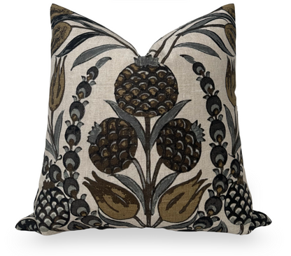 Cornelia Pillow in Gold and Grey