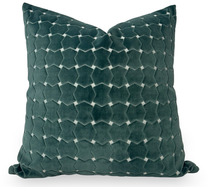 Hinge Velvet Pillow in Seafoam Green
