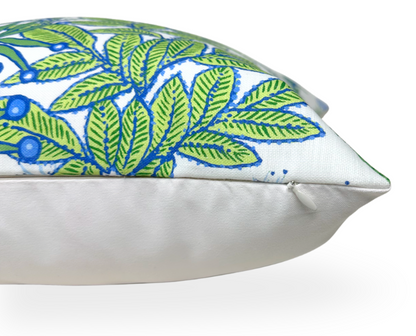 Protea Performance Pillow in Blue + Green