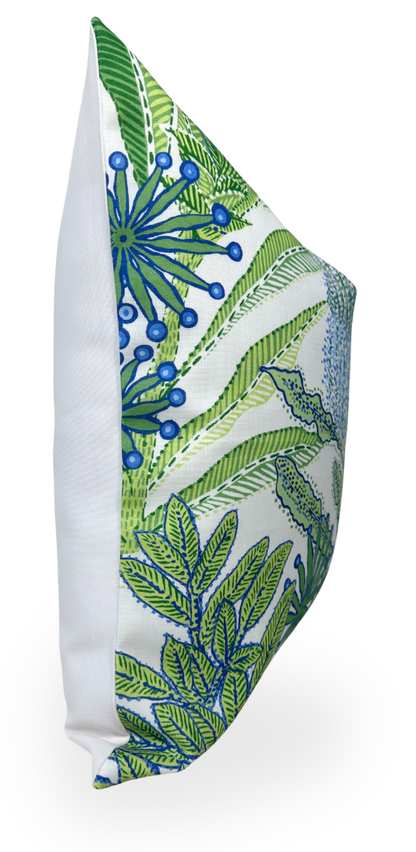 Protea Performance Pillow in Blue + Green