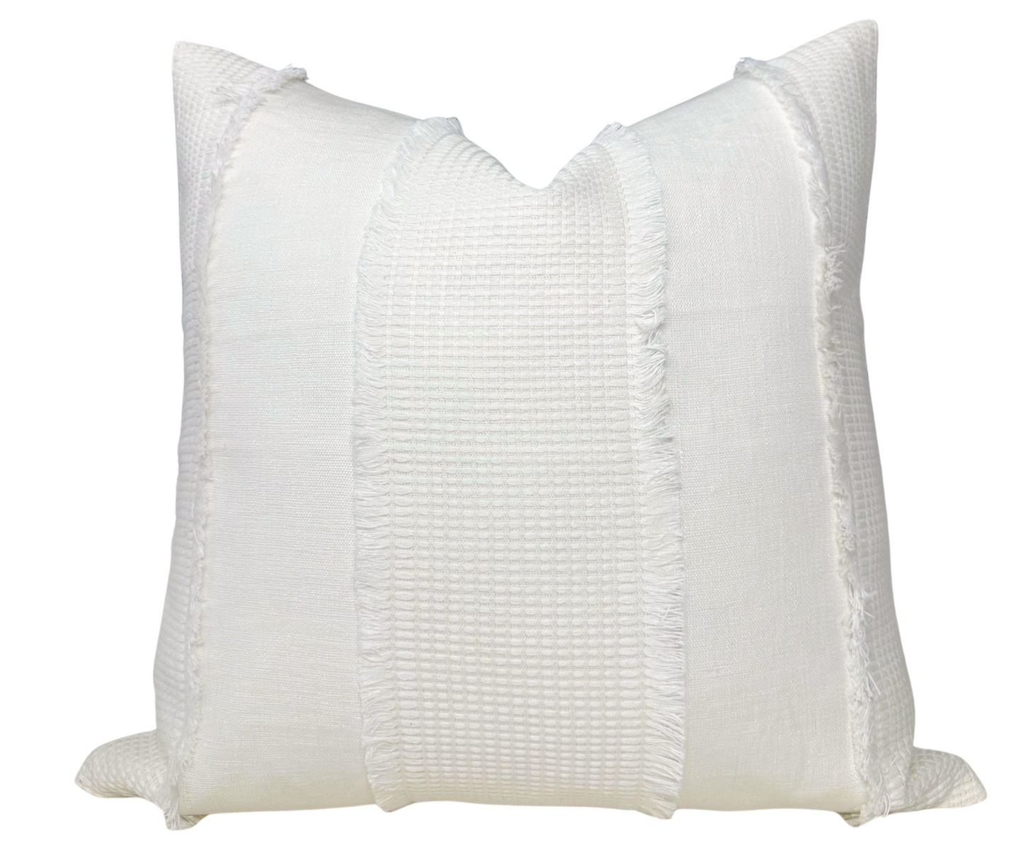 Tulum Casement Embroidered Pillow in Ivory